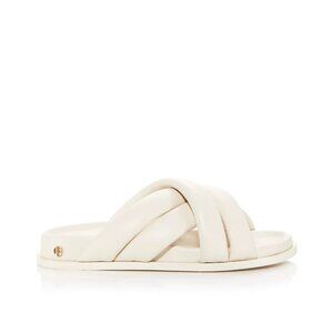 NWT Anine Bing Lizzie Slide Sandals Padded Crisscross Strap Open Toe Ivory Sz 36